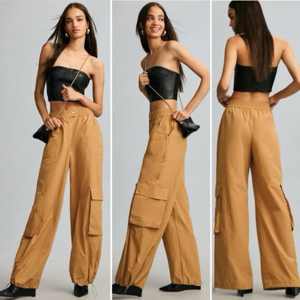 Anthropologie Bronze parachute pants NWT! Size Small